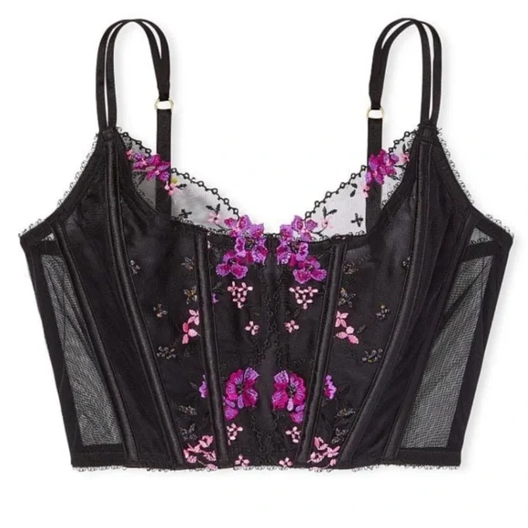 Victoria’s Secret (NWT) Very sexy floral embroidered corset lingerie top - Picture 3 of 8